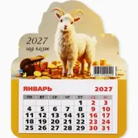 Календарь 2027, на магните, фигурный &laquo;Денежный козлик&raquo;