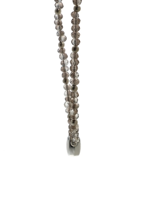 Чокер «Сердце» бусина №4, цвет серый в серебре, 35 см