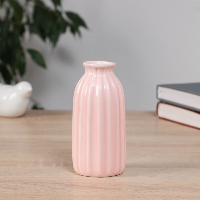 Ваза керамика настольная Ваза керамика настольная "Олвен" классик, 12,5х5 см, светло-розовый