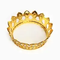 Топпер для торта &laquo;Корона&raquo;, с белыми стразами, 15&times;5 см, золотой