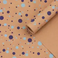Крафт бумага «Конфетти» синий/голубой на коричневом фоне, 0.72×10±5% м, 60 г Крафт бумага «Конфетти» синий/голубой на коричневом фоне, 0.72×10±5% м, 60 г