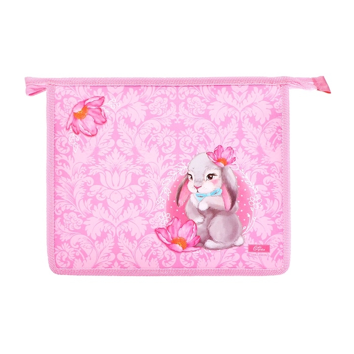 Папка для тетрадей А5, 230 х 190 х 50 мм, молния сверху, пластиковая, Calligrata  Папка для тетрадей А5, 230 х 190 х 50 мм, молния сверху, пластиковая, Calligrata "Зайчик"