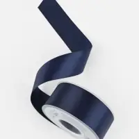 Лента атласная TEIRA, двухсторонняя, 38 мм, 25&plusmn;1 м, тёмно-синяя