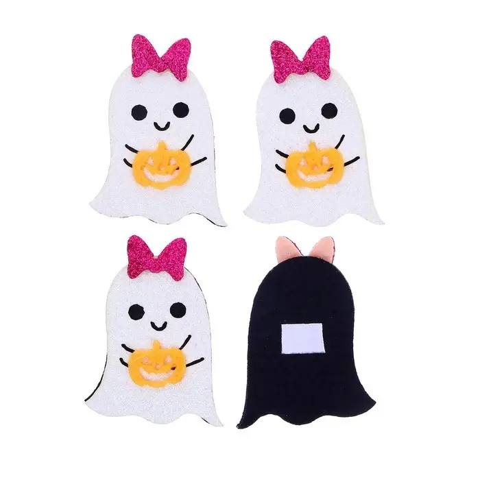 Декор на клеевой основе «Привидение с тыквой» набор 4 шт., размер 1 шт.: 4.5×5.5 см Декор на клеевой основе «Привидение с тыквой» набор 4 шт., размер 1 шт.: 4.5×5.5 см
