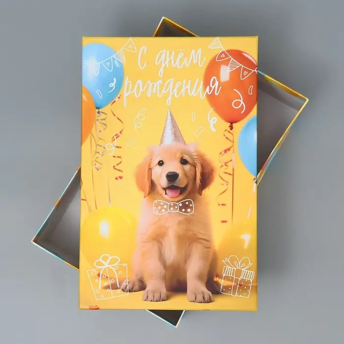 Коробка подарочная прямоугольная, упаковка, «С днём рождения», 24 х 15.5 х 9.5 см