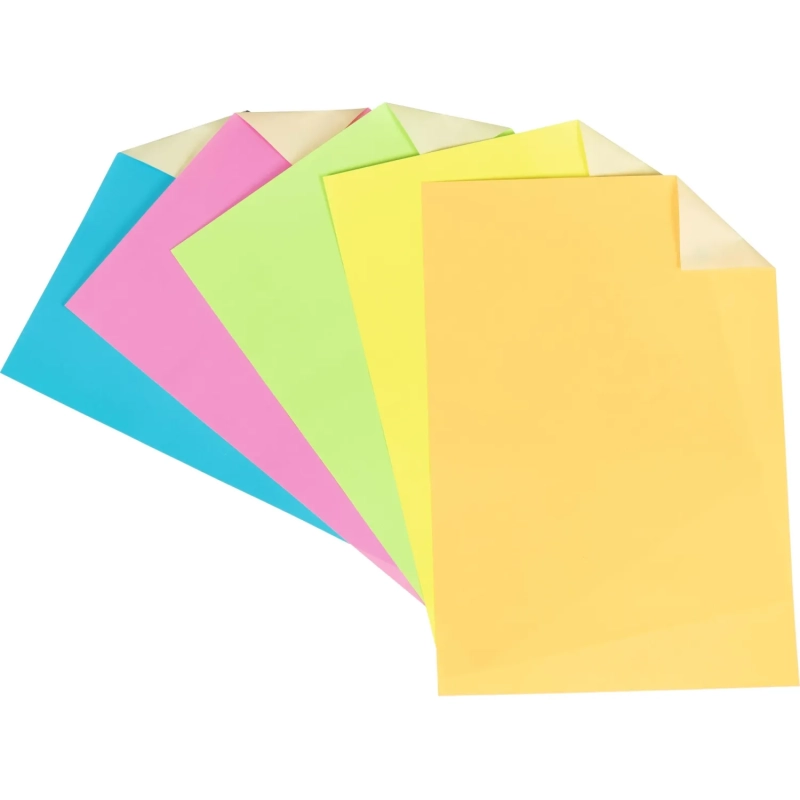 Бумага цветная набор №7 цв.бумаги самокл. а4 5 цв. 10л.флуор 11-410-33