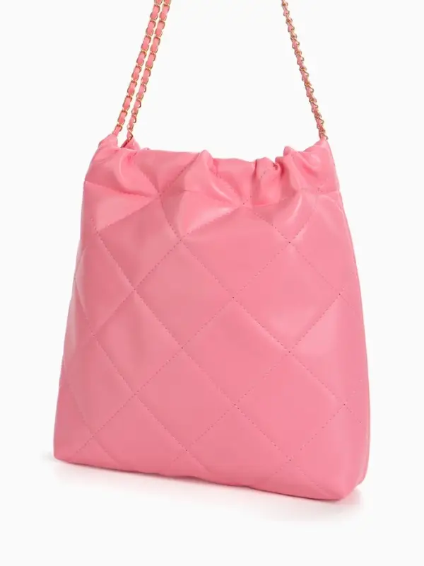 Сумка - мешок женская без застёжки, 35&times;7&times;33 см, со стёжкой, розовая