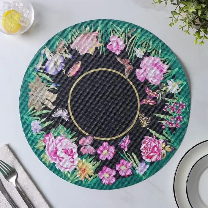 Салфетки сервировочные на стол Доляна &laquo;Роуз&raquo;, 4 шт., d=38 см