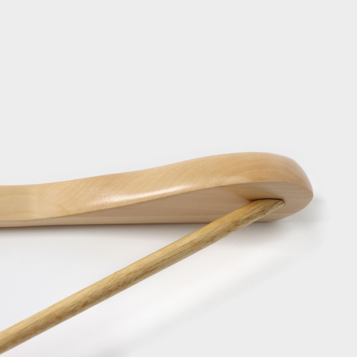 Плечики - вешалка для одежды Доляна, 45×23 см, с перекладиной, широкие плечики, цвет светлое дерево Плечики - вешалка для одежды Доляна, 45×23 см, с перекладиной, широкие плечики, цвет светлое дерево