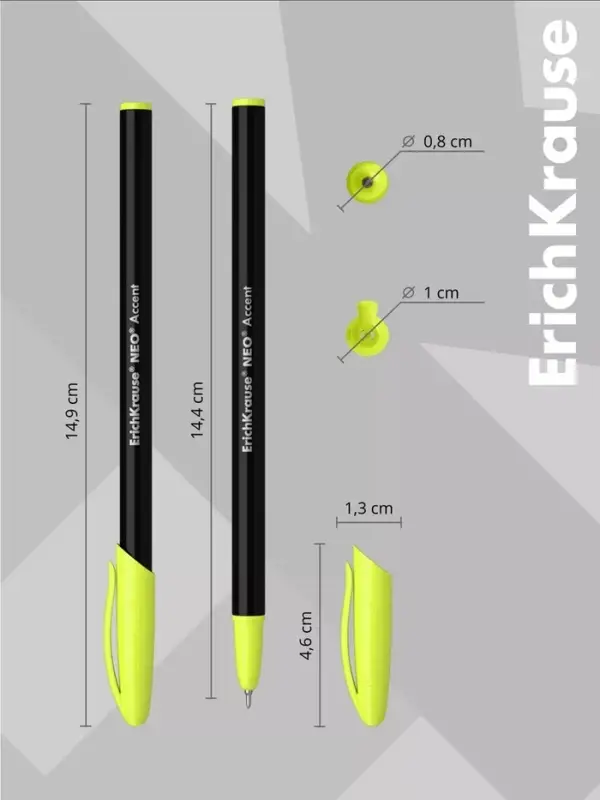 Ручка шариковая ErichKrause. Neo Accent, синий стержень, узел 0.7 мм, МИКС