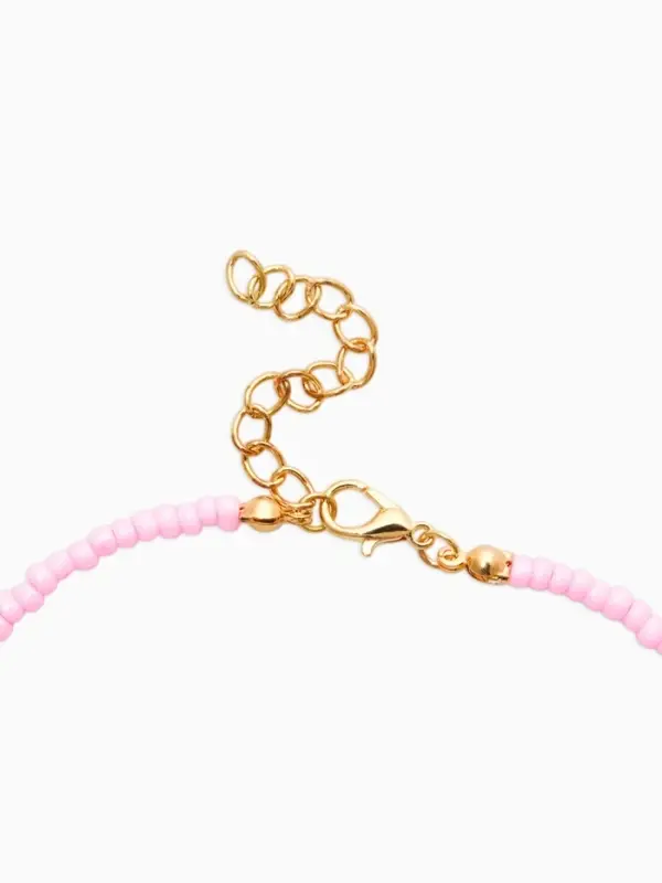 Чокер "Морской мир" крошка с жемчугом, бусины, цвет розовый  в золоте