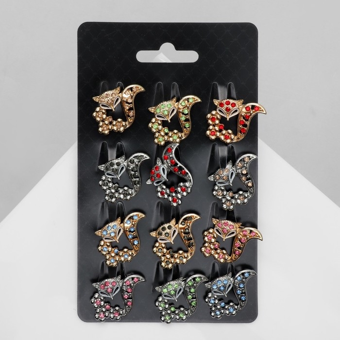 Брошь «Лиса» в цветах (неделимая фасовка 12 шт., цена за шт.), цвет МИКС Брошь «Лиса» в цветах (неделимая фасовка 12 шт., цена за шт.), цвет МИКС