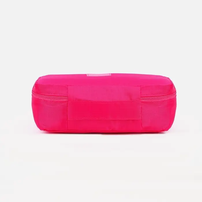 Косметичка - органайзер дорожная на молнии, с карманами, малиновая
