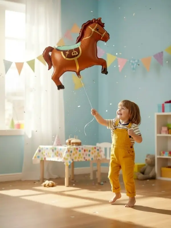 Воздушный шар фольгированный 28" "Лошадка", цвет коричневый