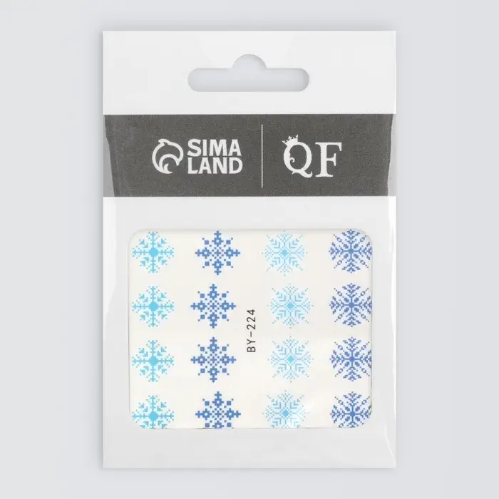 Слайдеры для ногтей «Снежинки», голубые, синие Слайдеры для ногтей «Снежинки», голубые, синие