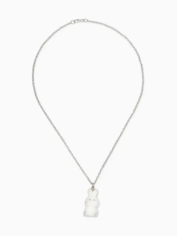 Кулон детский "Выбражулька" кролик, цвет белый в серебре