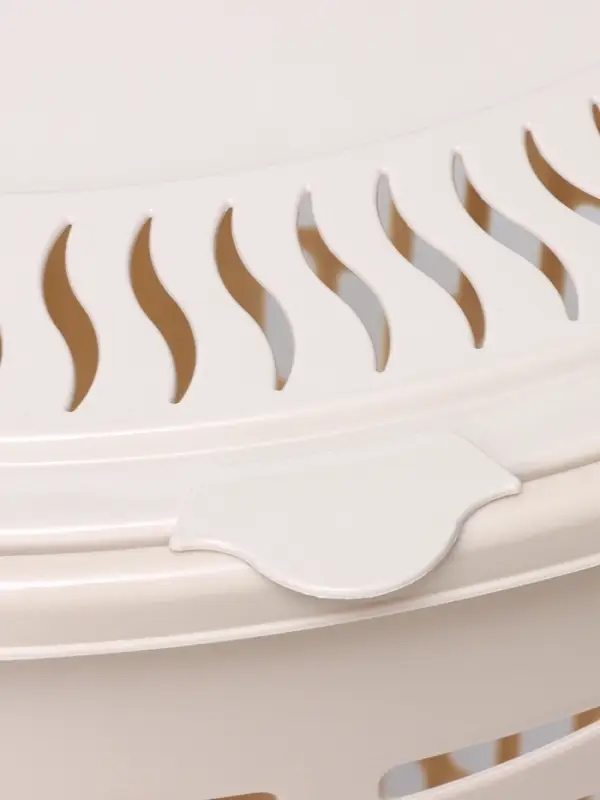 Корзина для белья угловая, 45 л, 37&times;50&times;56 см, с крышкой, слоновая кость