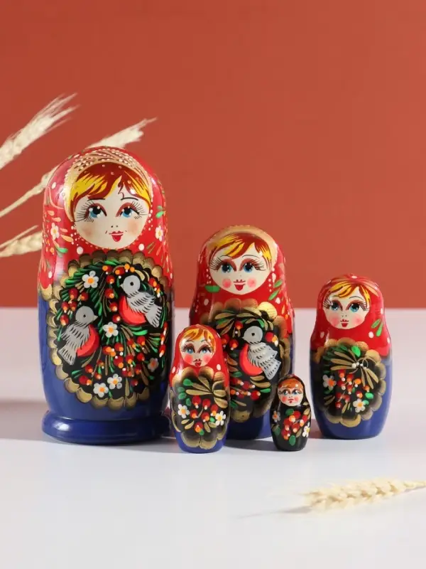 Матрёшка дерево «Птички», 5-кукольная, 15 см Матрёшка дерево «Птички», 5-кукольная, 15 см