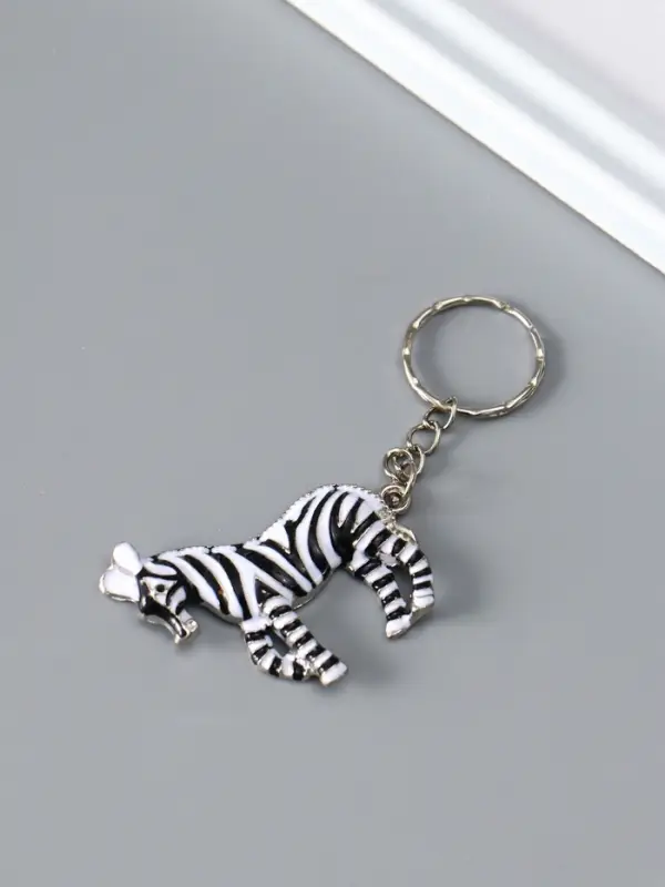 Брелок металл, эмаль "Зебра" 4х4,8х0,5 см