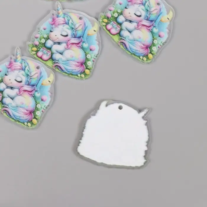 Декор для творчества акрил Декор для творчества акрил "Единорожка в косынке сладко спит на лужайке" 2,9х3х0,2 см