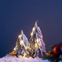 Фигура светодиодная &laquo;Снежные ели&raquo; 26&times;15 см, 20 LED, от батареек AG13&times;3, свечение тёплое белое