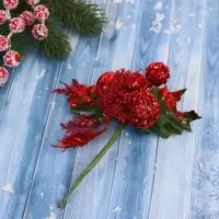 Еловая ветка декоративная &laquo;Зимнее волшебство. Грёзы&raquo;, 16 см