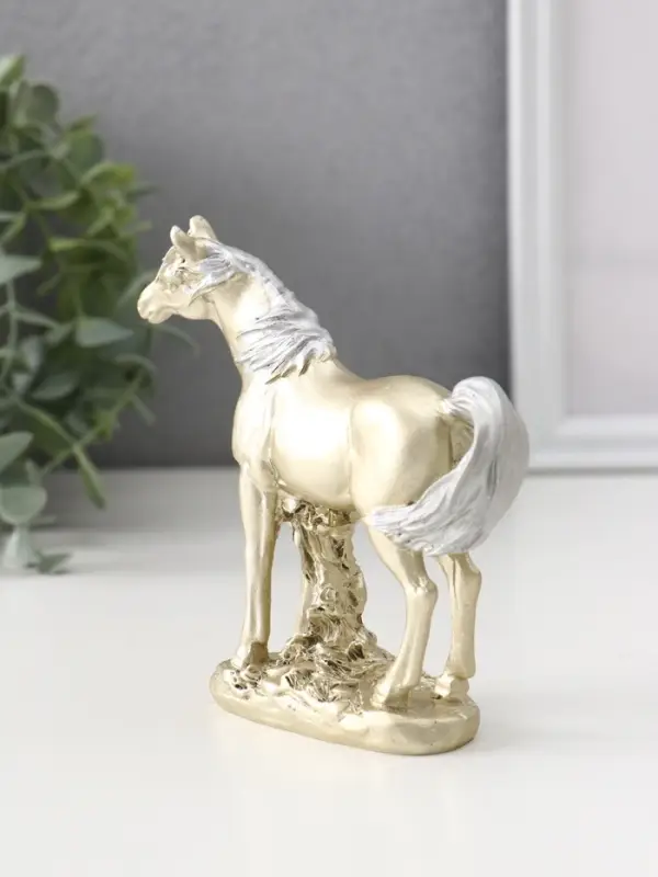 Сувенир полистоун Сувенир полистоун "Лошадь золотистая с серебристой гривой" 12,5х3,5х11,5 см