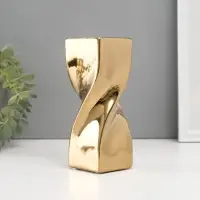 Подсвечник на 1 свечу &laquo;Изгиб&raquo;, d=3.5 см, золото, 6.5&times;6.5&times;17.5 см