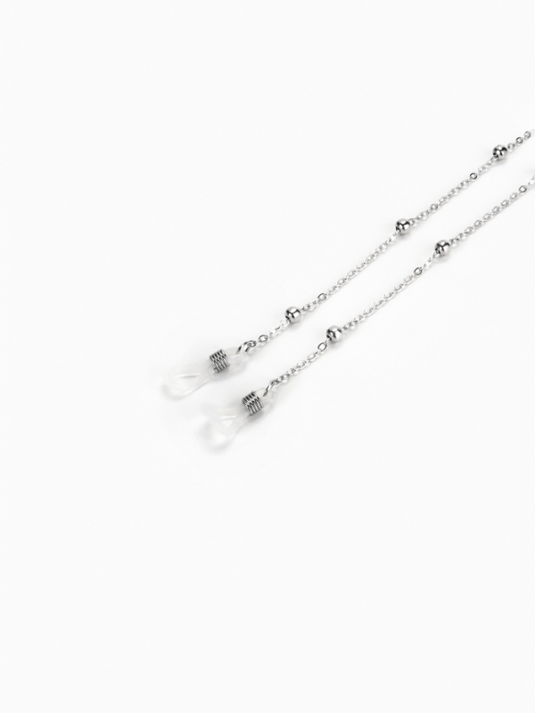 Цепочка для очков, шнурок на шею 65 см, серебро Цепочка для очков, шнурок на шею 65 см, серебро