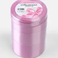 Атласная лента, набор 5 шт., 6/10/20/40/50 мм, 23&plusmn;1 м, светло-сиреневая №45