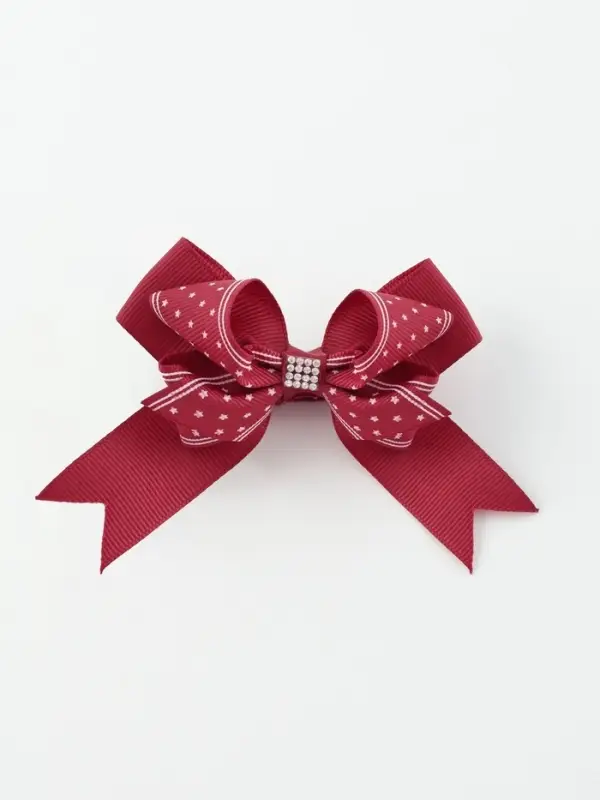 Бант для волос на резинке &laquo;Школьница&raquo;, звезда, 12 см, красный