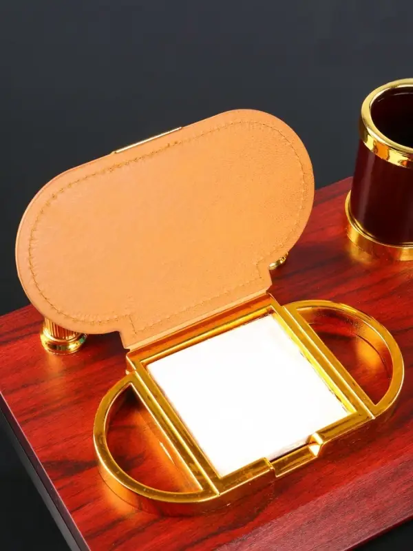 Набор настольный 4 в 1, органайзер с визитницей, красное дерево