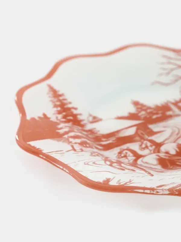 Тарелка десертная цветок "Новогодние забавы" 20,5х1,5 см