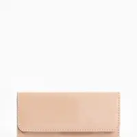 Кошелёк женский на магните, 19.5&times;2.5&times;9 см, лаковый, бежевый