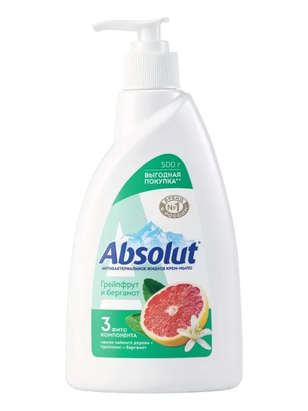 Мыло жидкое парфюмированное ABSOLUT, Грейпфрут и бергамот, 500 мл