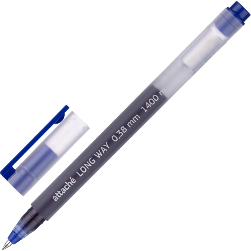Ручка гелевая Attache Long Way, д.ш. 0,5 мм, лин. 0,38 мм, синяя