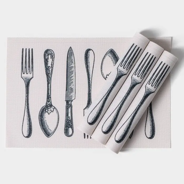 Салфетки сервировочные на стол Доляна &laquo;Сервировка&raquo;, 4 шт., 30&times;45 см, белые