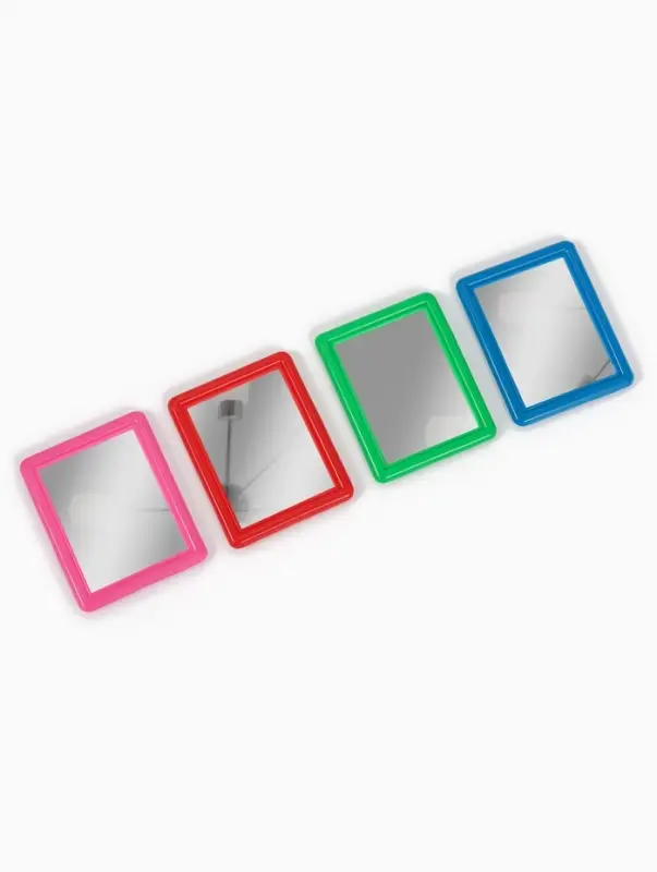 Зеркало карманное, с рамкой под фотографию, 7.5&times;6 см, МИКС