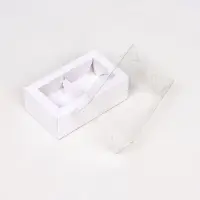 Коробка складная с прозрачной крышкой, 10×6×3.5 см, белая