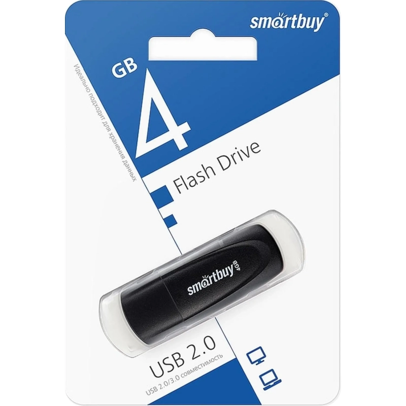 Флеш-память SmartBuy UFD 2.0 004GB Scout Black (SB004GB2SCK)