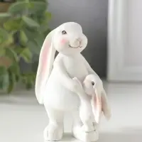 Сувенир полистоун "Заяц с зайчонком - возьми на ручки" 6,5х4х8,5 см