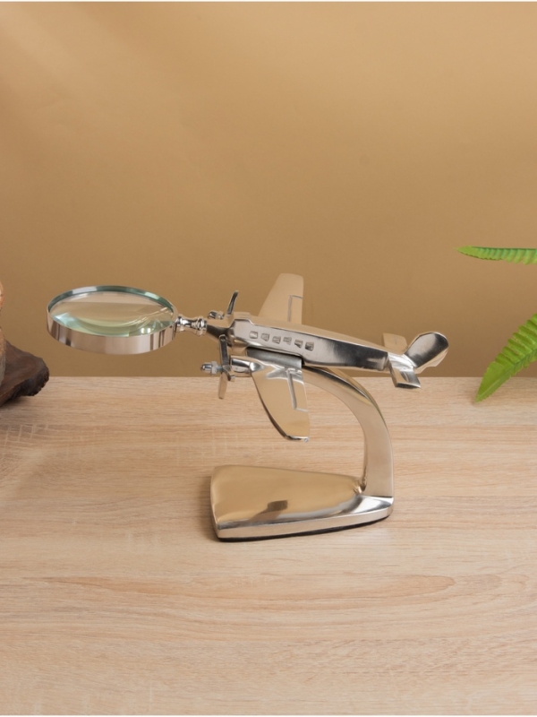 Лупа настольная  Лупа настольная "Самолёт" 15х23х12,5 см, алюминий