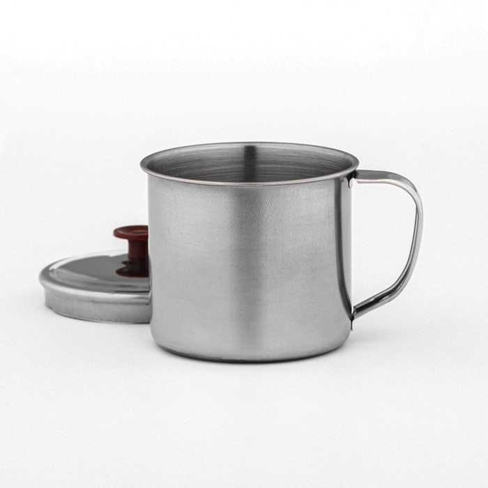 Кружка из нержавеющей стали с крышкой «Вестерн», 320 мл, d=9 см, цвет хромированный Кружка из нержавеющей стали с крышкой «Вестерн», 320 мл, d=9 см, цвет хромированный