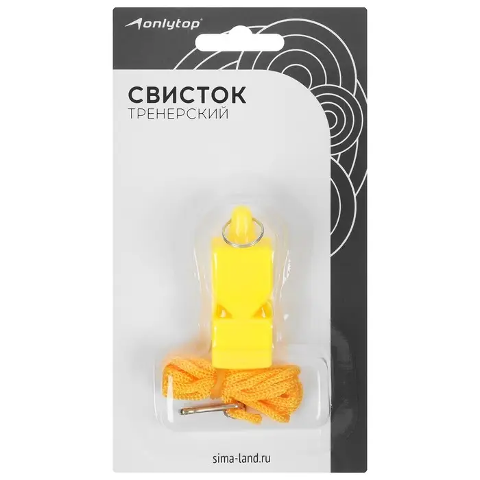 Свисток тренерский ONLYTOP, пластиковый, МИКС