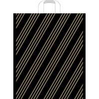 Пакет с петлевой ручкой 38х45+3 (35) Золотая полоса 50 шт/уп