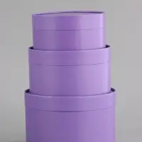 Набор подарочных коробок 3 в 1, завальцованные &laquo;Лавандовый&raquo;, 20 х 12 - 18 х 10 - 16 х 8 см