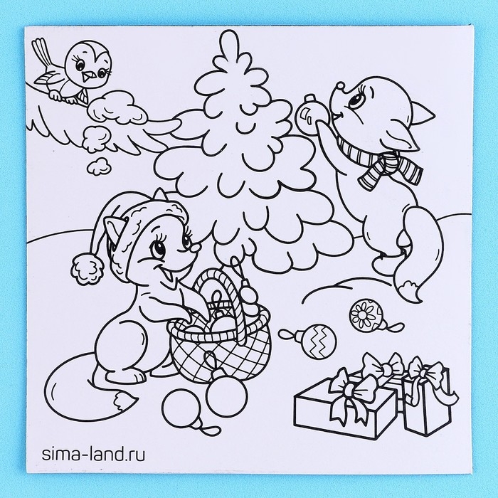 Ёлочные шары под раскраску на новый год «Лучший подарок», 6 шт, новогодний набор для творчества Ёлочные шары под раскраску на новый год «Лучший подарок», 6 шт, новогодний набор для творчества