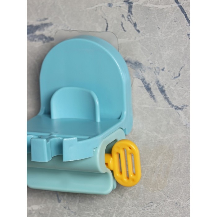 Держатель для зубных щёток с выдавливателем для пасты на липучке, 7×5,2×8 см, цвет МИКС