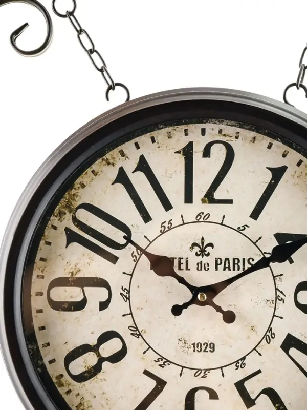 Часы настенные интерьерные &laquo;Вокзальные&raquo;, кварцевые, двусторонние, на подвесе, 55&times;50 см, от батареек 2&times;АА