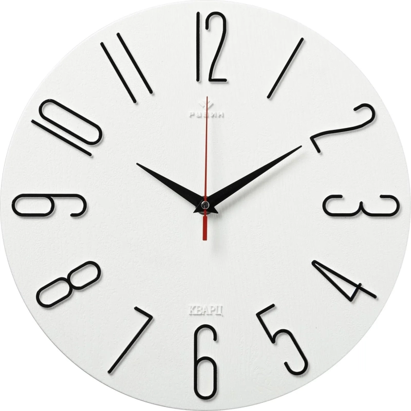 Часы настенные d=30см, корпус  белый+черный Классика арт.3010-001